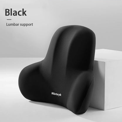 Black memory foam lumbar support pillow