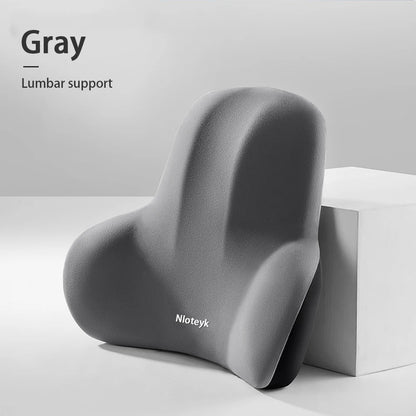 Gray memory foam lumbar support pillow